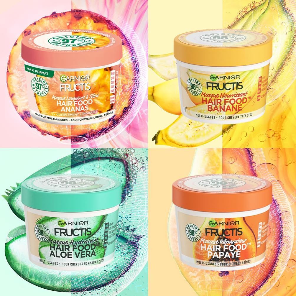 Garnier - Fructis Hair Food - 350 ml - Après-shampooing vegan, 97% naturel, pour cheveux longs et ternes