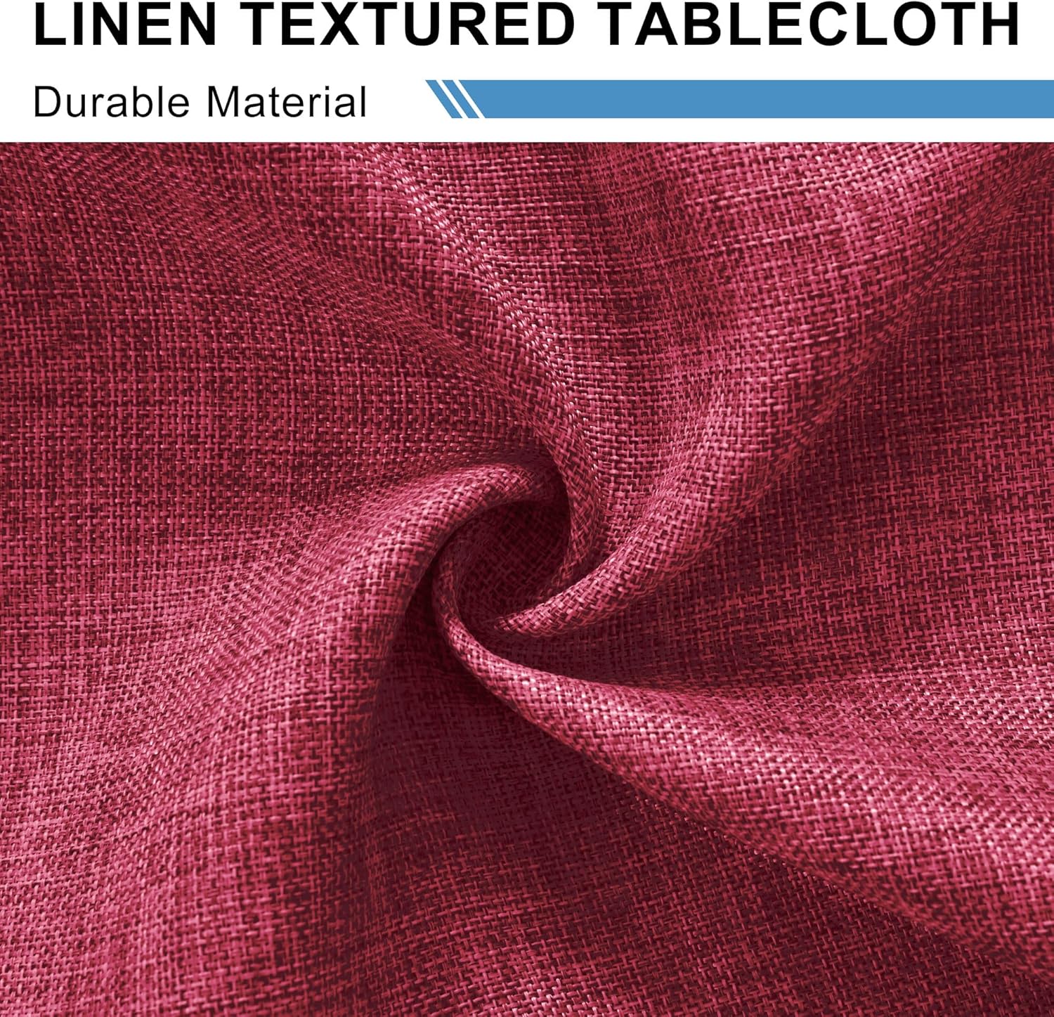 DWCN - nappe rouge lin aspect lavable 135x260cm imperméable