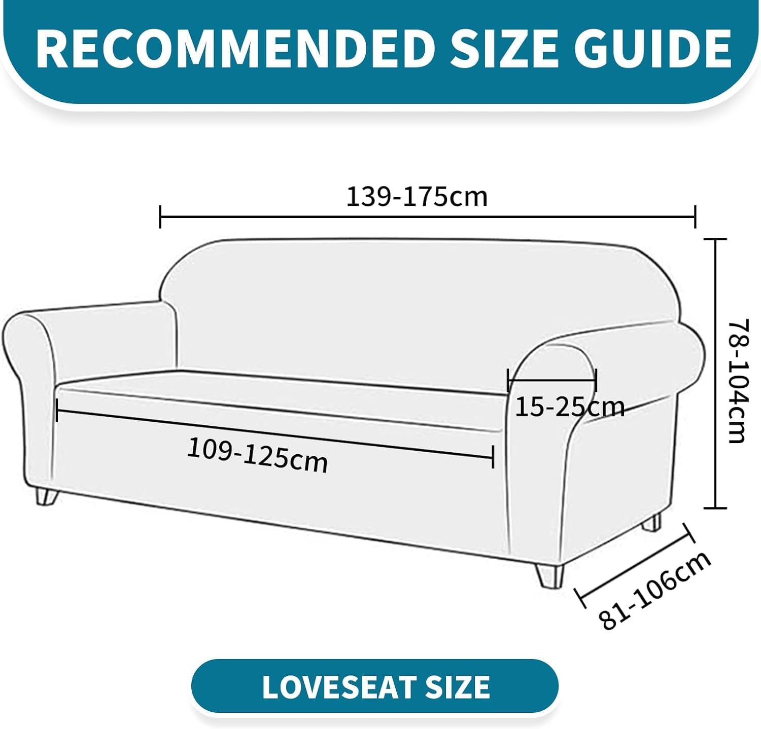 Housse canapé extensible 2 places, accoudoirs, lavable, antidérapant, moderne