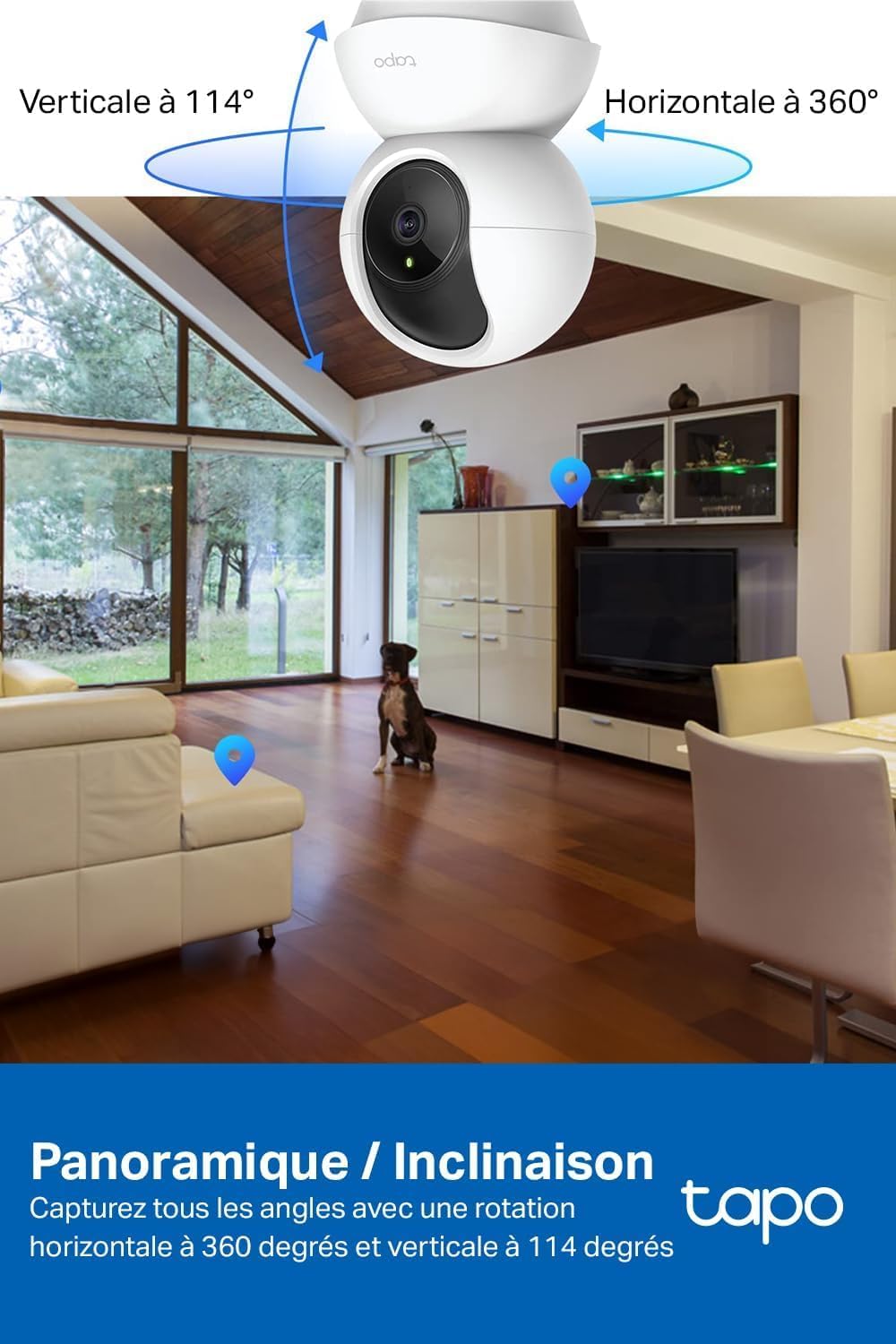 TP-Link - Tapo C210 - Rotation 360°, Vision Nocturne, 2K QHD, 3MP, Pack 2