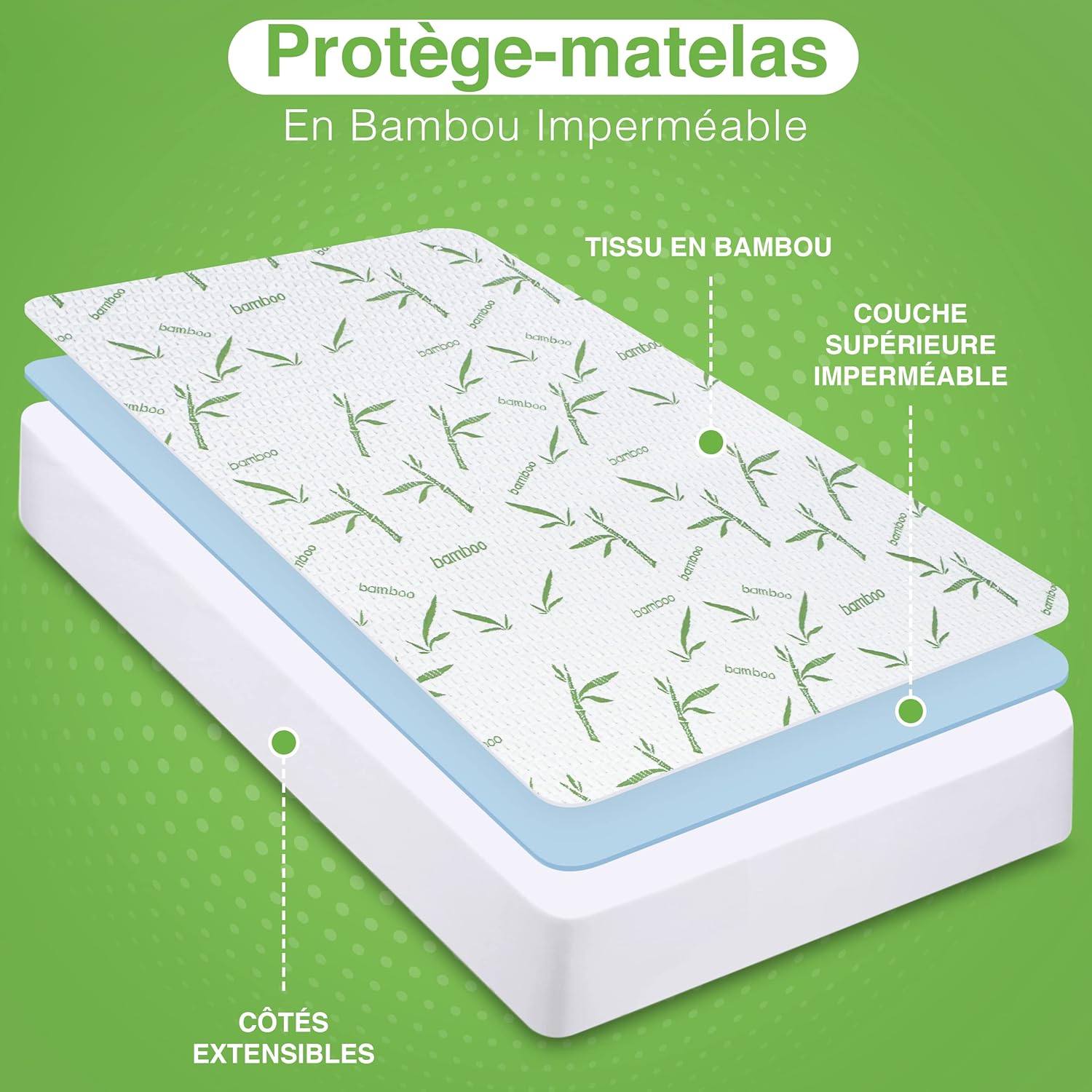 Utopia Bedding - Protège-matelas Premium - 90x200x30 cm - Imperméable, respirant, Oeko-Tex