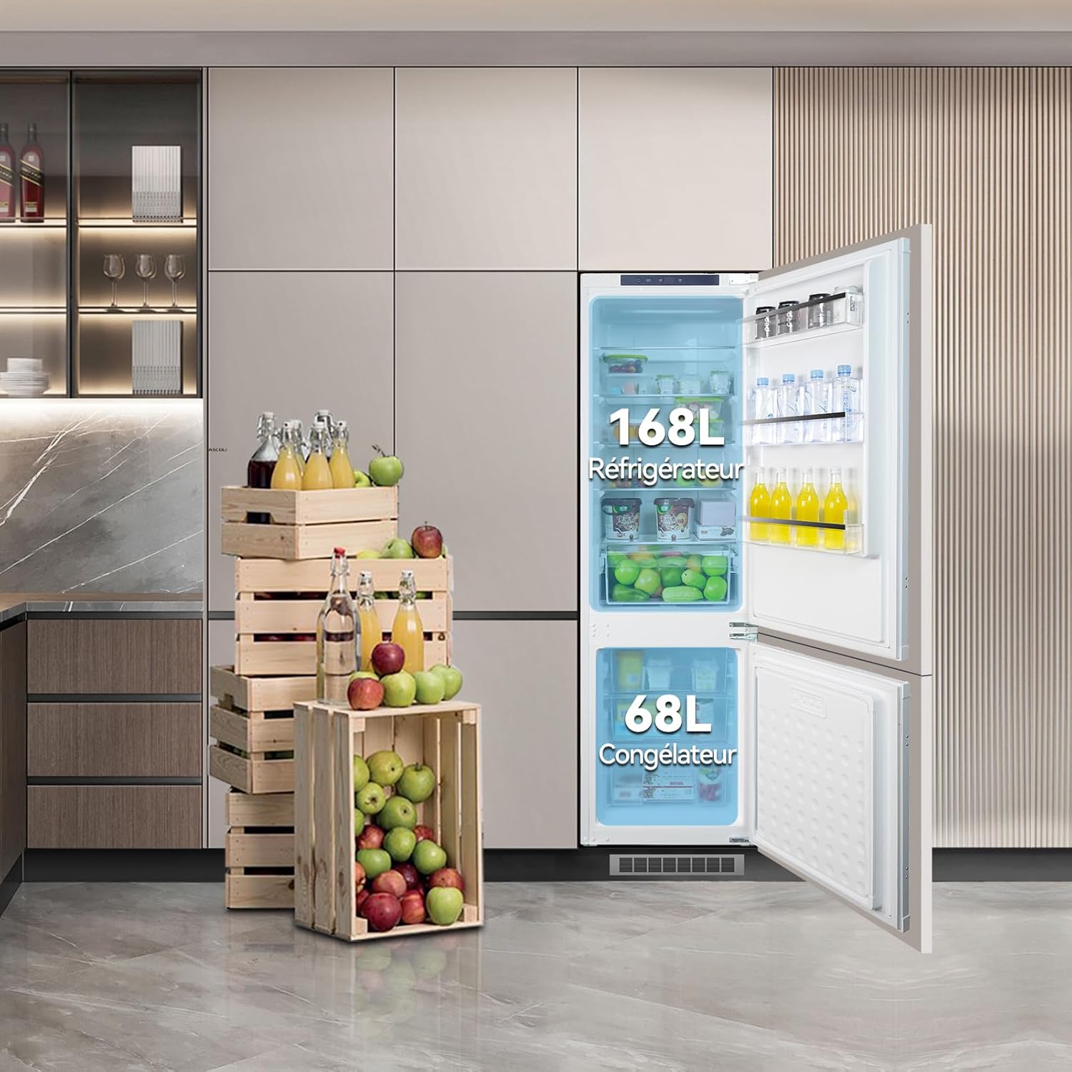 Magictec - réfrigérateur encastrable 178 cm - 236L, no frost, 2 portes, classe D