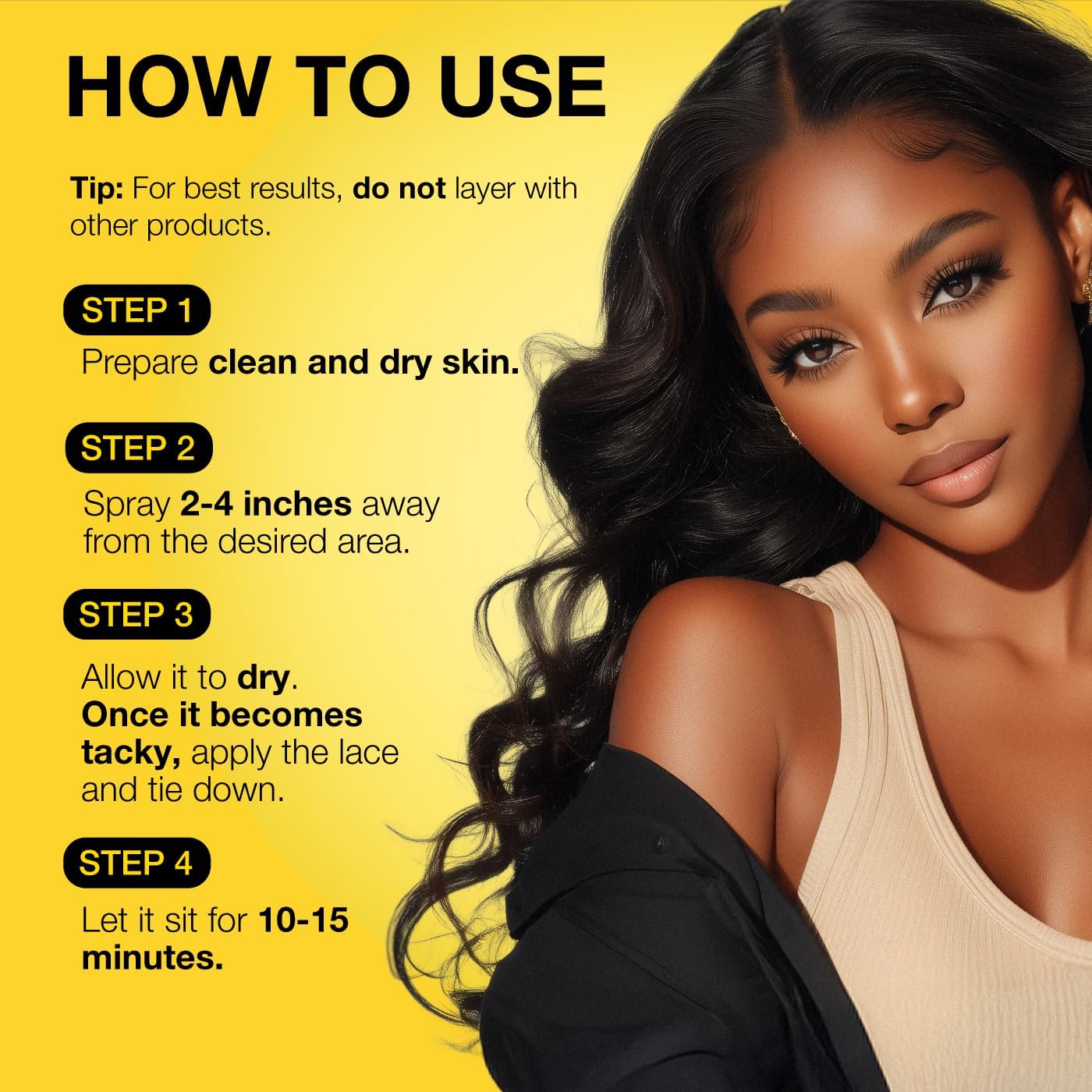 EBIN NEW YORK - Wonder Lace Bond Spray - 80ml - Adhésif extra fort pour perruque