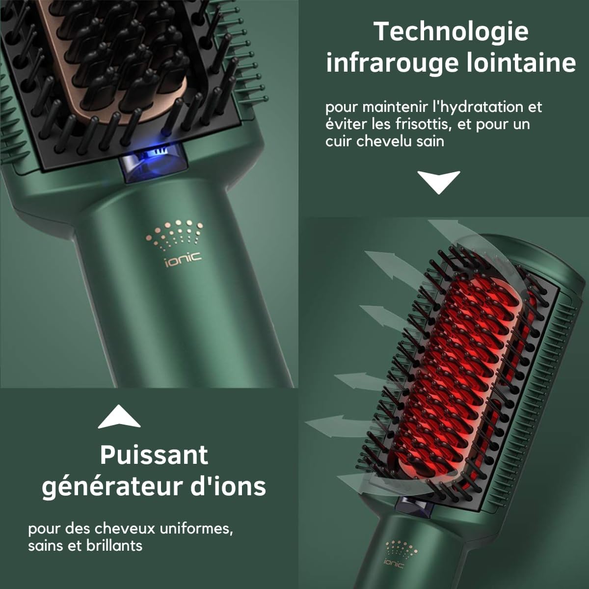 Brosse à air chaud 4 en 1 - séchage, coiffage doux et rapide - Fusion Air Dryer