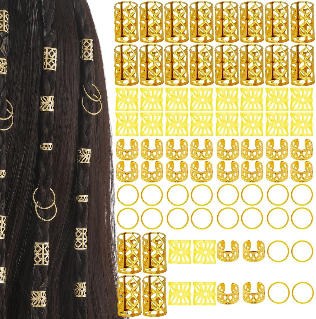 Bijoux Cheveux Tresse - lot de 40 pinces - accessoires dreadlocks - pour hommes femmes enfants - D(80PCS)