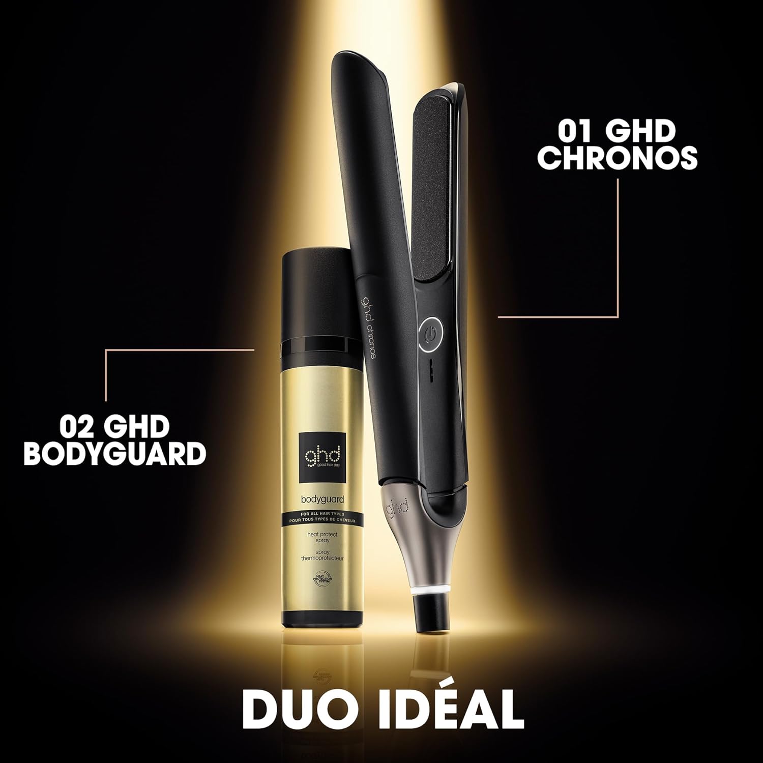 ghd - Lisseur Chronos - coiffage rapide, anti-frisottis, brillance