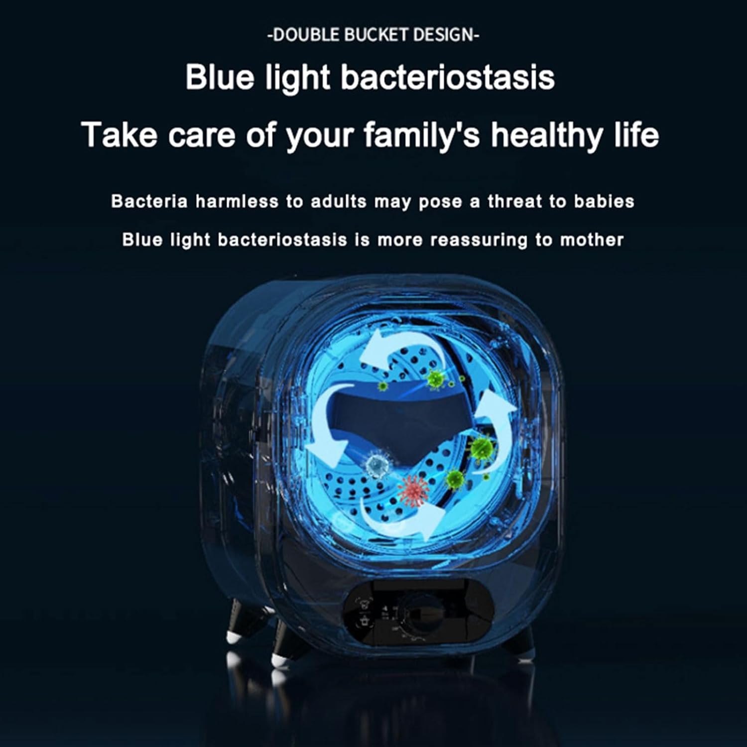 Sèche-linge portable - 3kg - mini condensateur, 5 modes, bleu