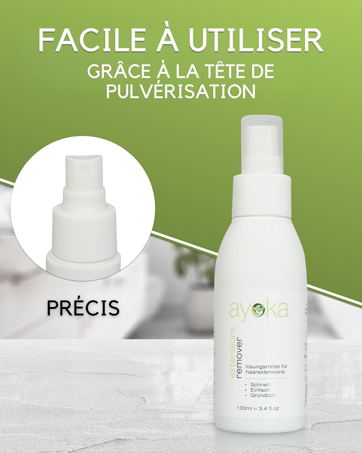 Dissolvant spray pour extensions cheveux, extra fort, 100ml, kératine, rubans tape