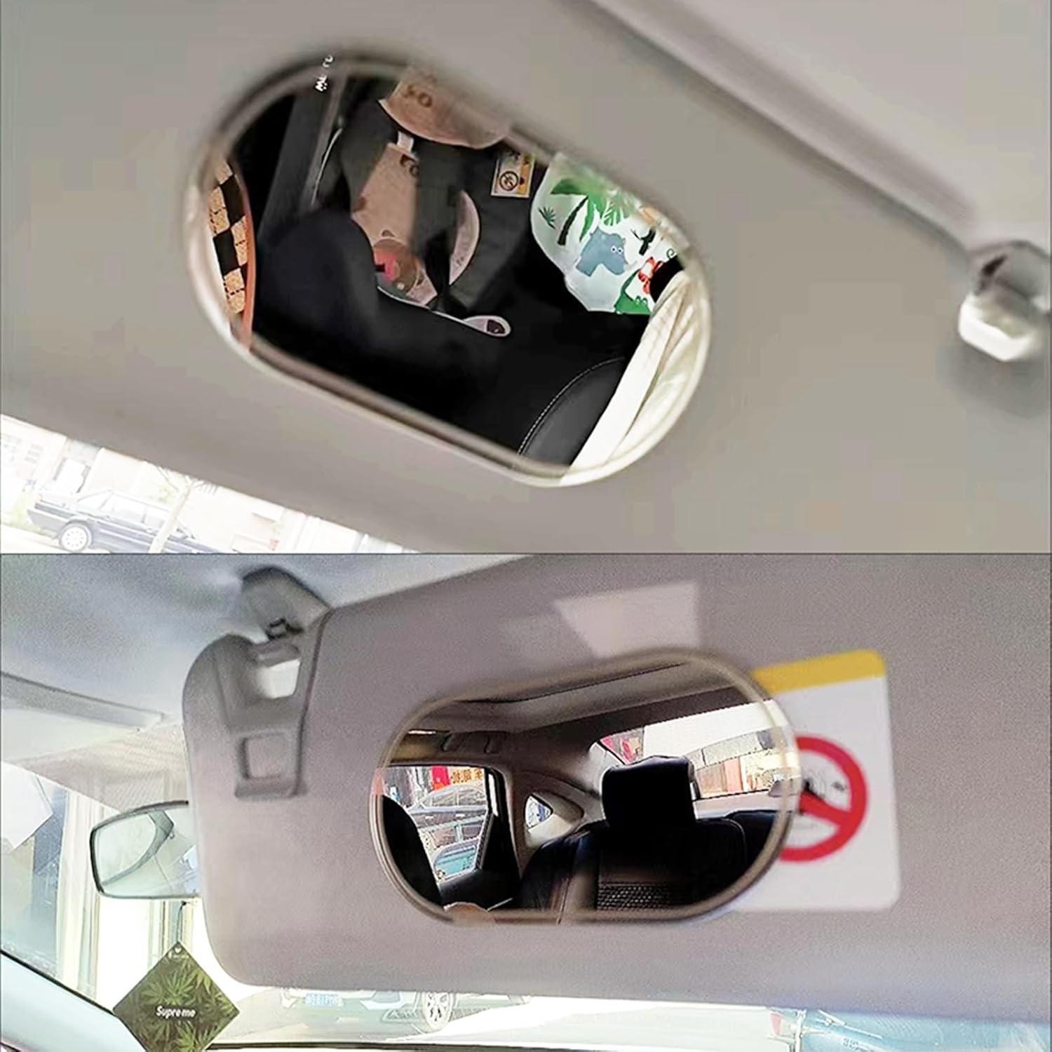 Miroir cosmétique universel - format portable - intérieur voiture - pare-soleil, siège, miroir courtoisie