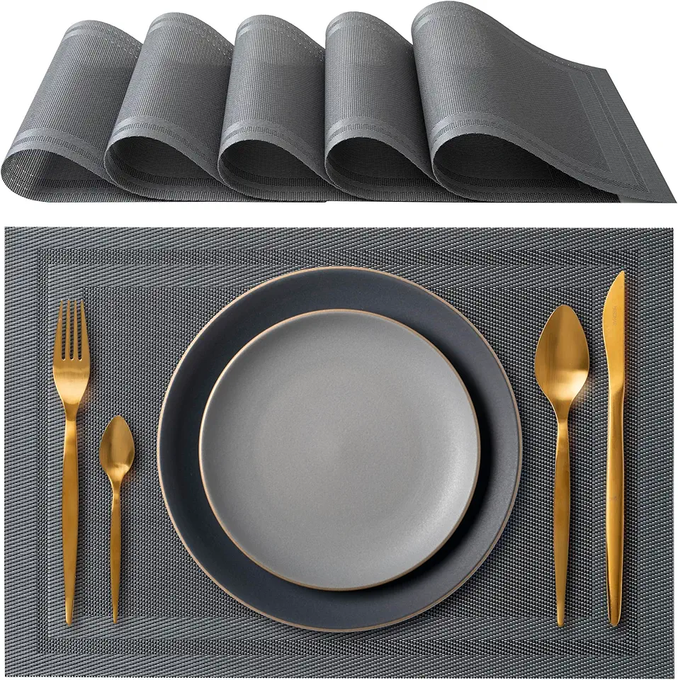 IPEA - Sets de Table élégants - 45x30 cm - lavables, antidérapants, résistants à la chaleur