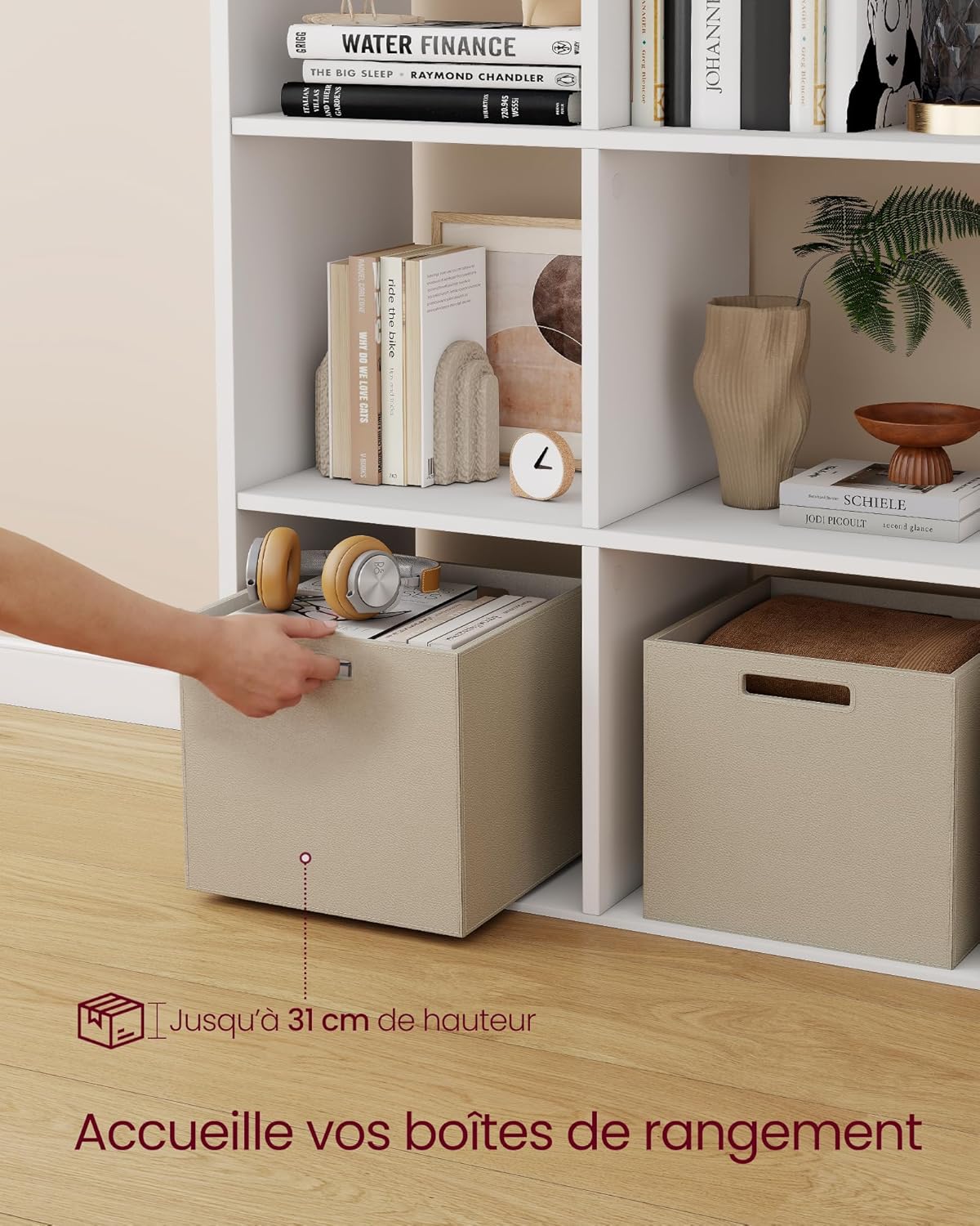 VASAGLE - Custos Collection, étagère 4 niveaux 30x98x130 cm, blanc, LBC408WB01