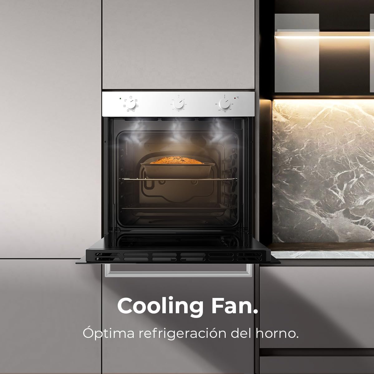 Cecotec - Bolero Hexa M236000 - four encastrable 70L - multifonctions, minuterie, classe A, 2800W, triple vitrage M23600