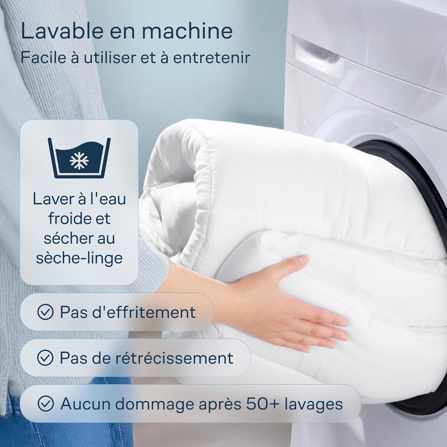 Surmatelas - Double Confort Ultra-Doux, coton, 140x200cm, respirant