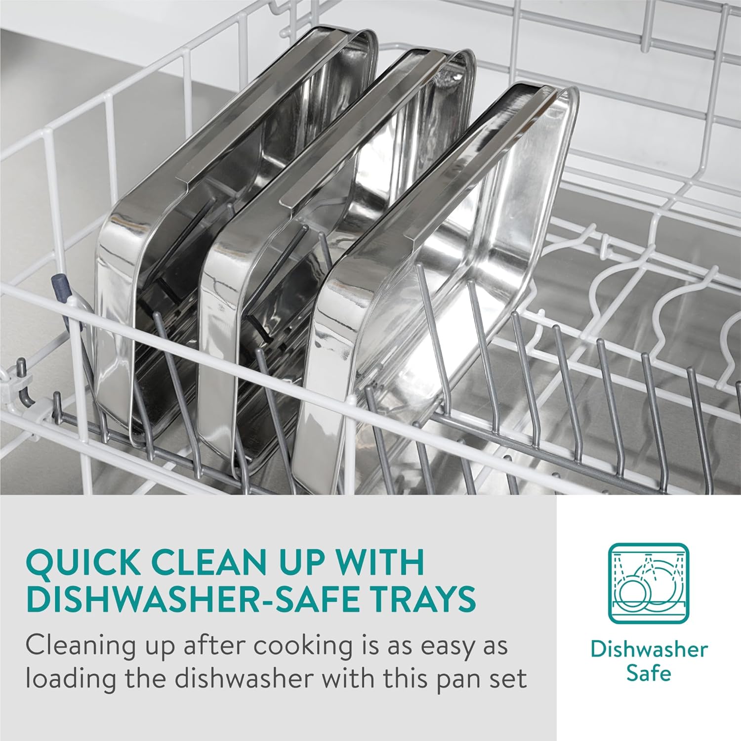 Navaris - 3X Bac de cuisson inox - 22x15x3cm - plat four pâtisserie