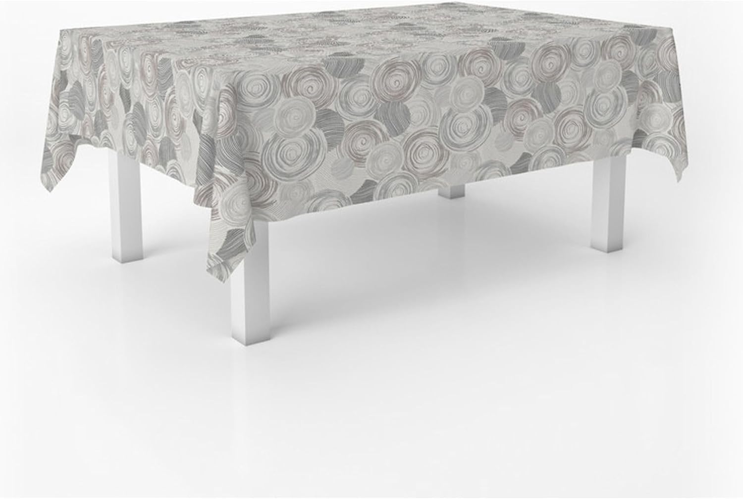 Nappe en toile cirée - Circle Gris - 200x140 cm - Anti-taches, imperméable