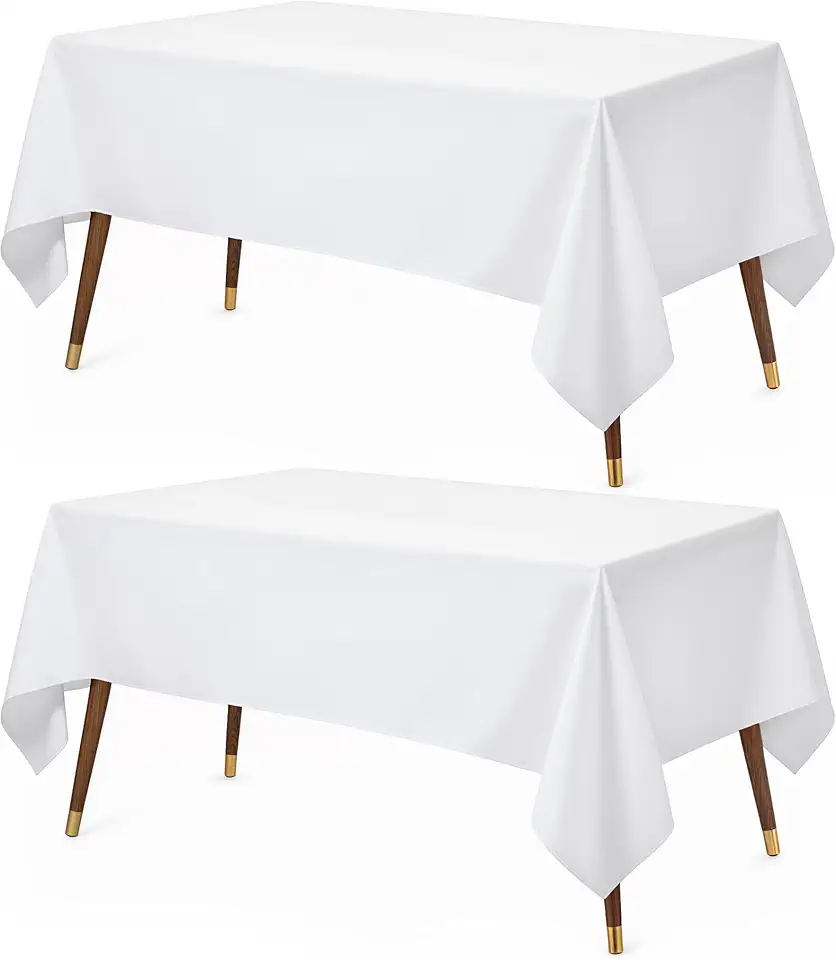 Utopia Kitchen - Nappe rectangulaire lot de 2, 152x213cm, lavable, blanc
