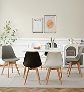 EGGREE 4 Chaises Salle à Manger Scandinaves SGS Tested Lot de 4 Chaises de Cuisine Rétro Rembourr...