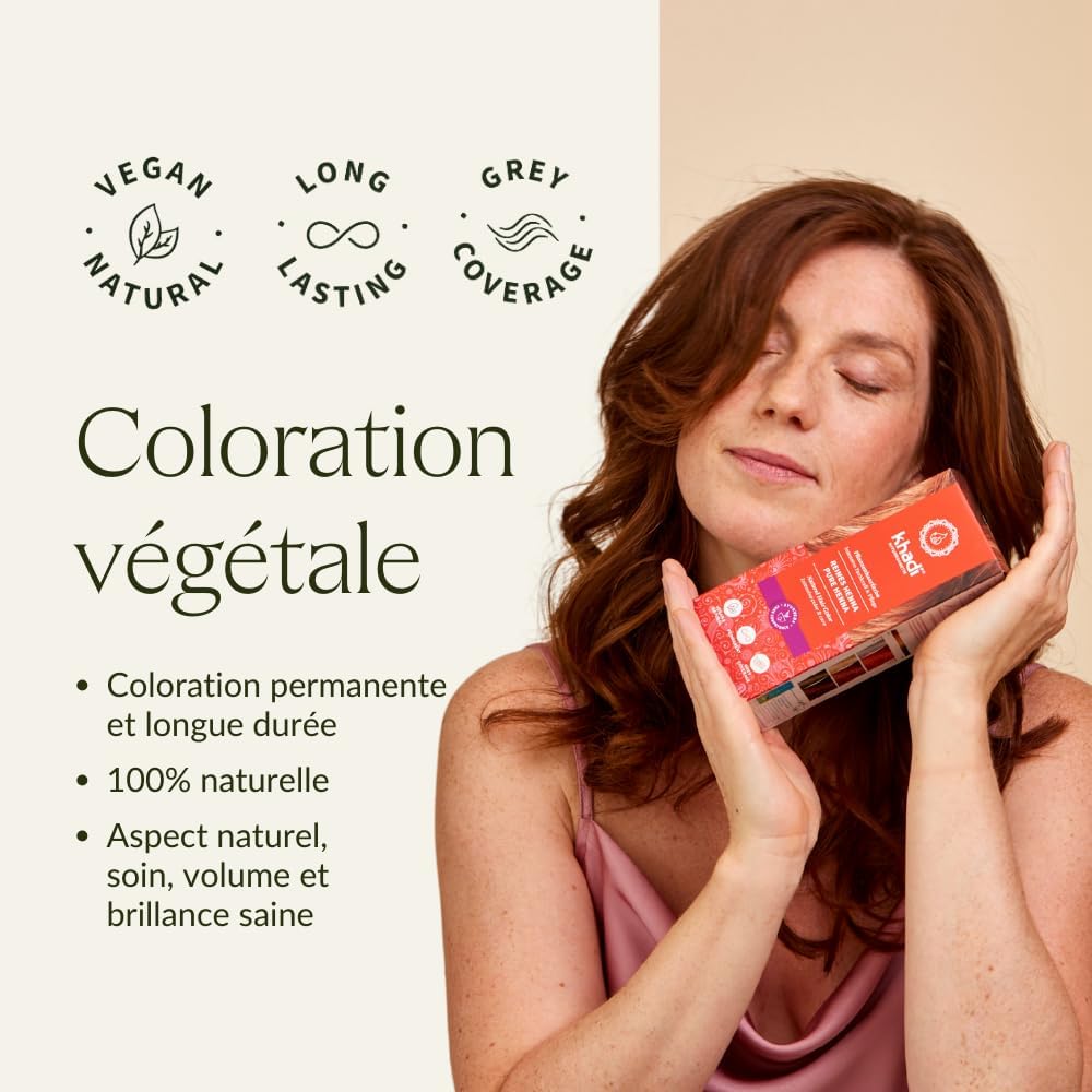 Khadi - Henné Pur - 100 g - coloration cheveux rouge intense, 100 % végétale