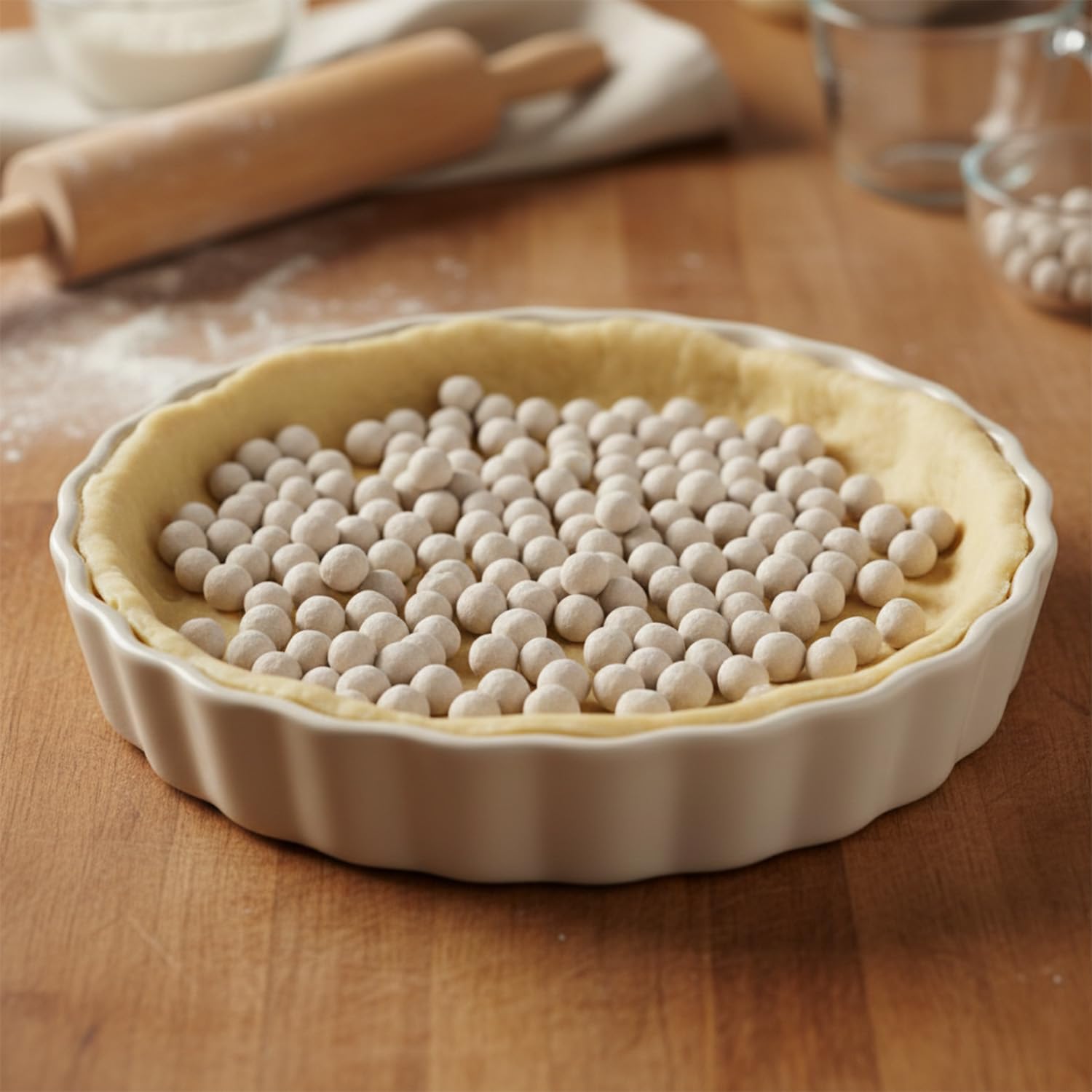 Tala - billes de cuisson en céramique - 32 cm - pot en verre, réutilisables, 700g