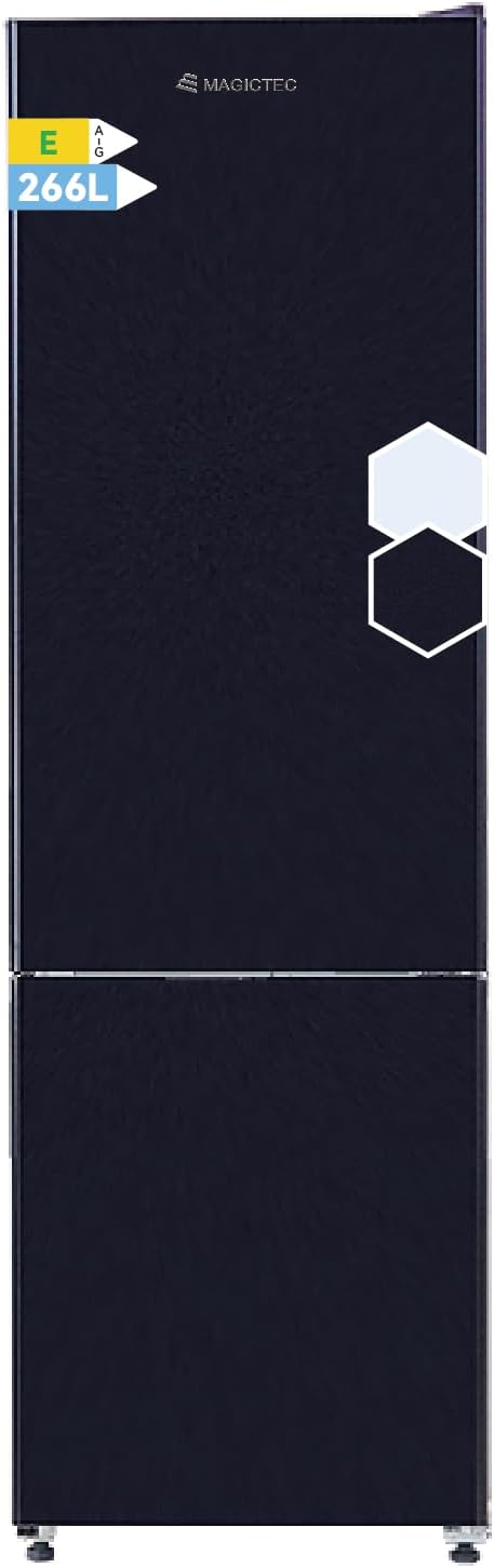 magictec - combiné réfrigérateur/congélateur - 266L - No Frost, LEDs, métallique