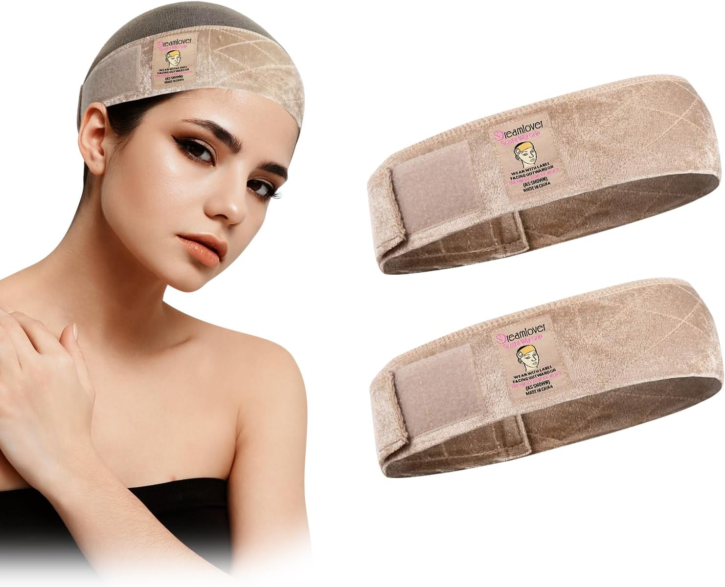 Dreamlover - Bandeaux de Perruque - 2 pièces - élastiques brun clair