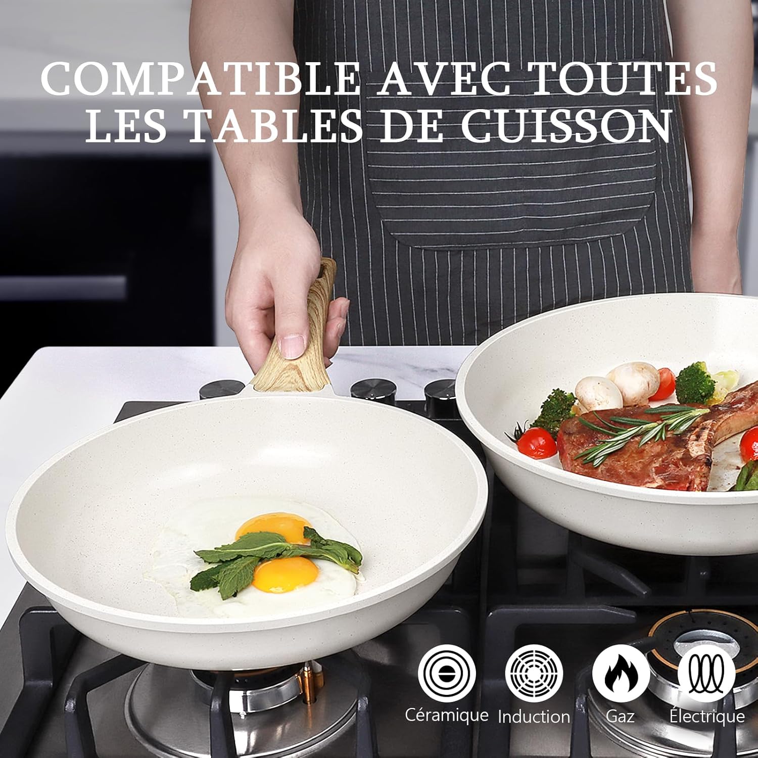 GiPP - Poêle à frire granit 26cm - antiadhésive saine induction