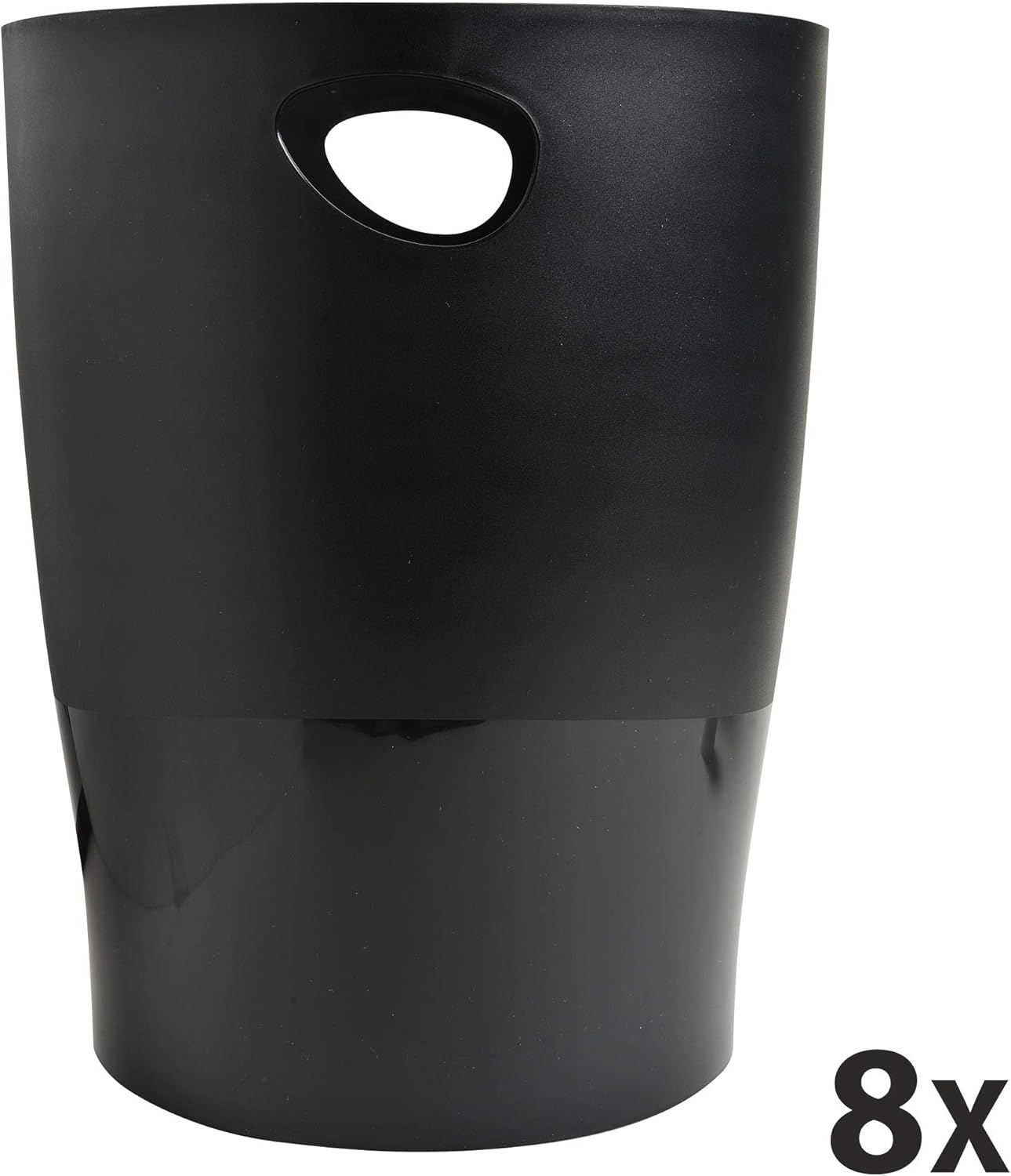 Exacompta - corbeilles à papier Ecobin 15L - 26,3x26,3x33,5cm - lot de 8, poignées, noir 453014D