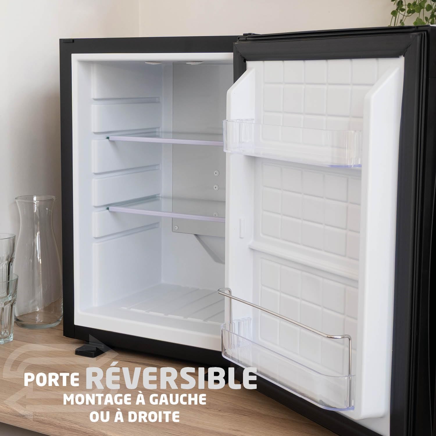 BREND - mini-réfrigérateur 40L, porte réversible, température réglable, BR-2227