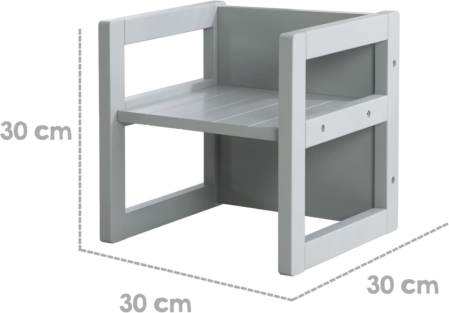 roba - Ensemble table et 2 chaises enfant - 3 hauteurs - style campagne, gris