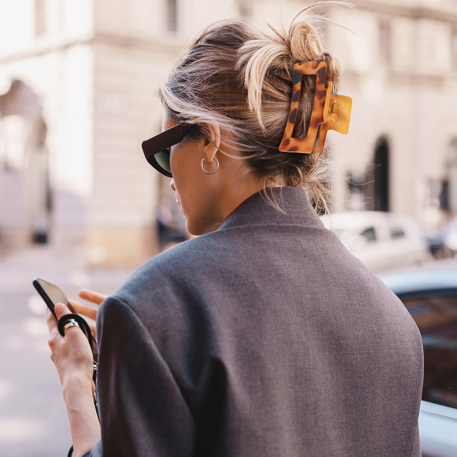 Lolalet - pince à cheveux double dents 8cm - lot 8 colorées, épais/fins