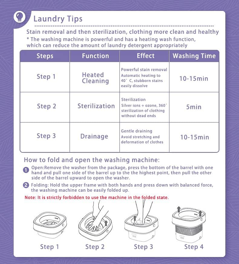 Machine à laver portable 12L - compacte, mini, idéale bébé et voyage