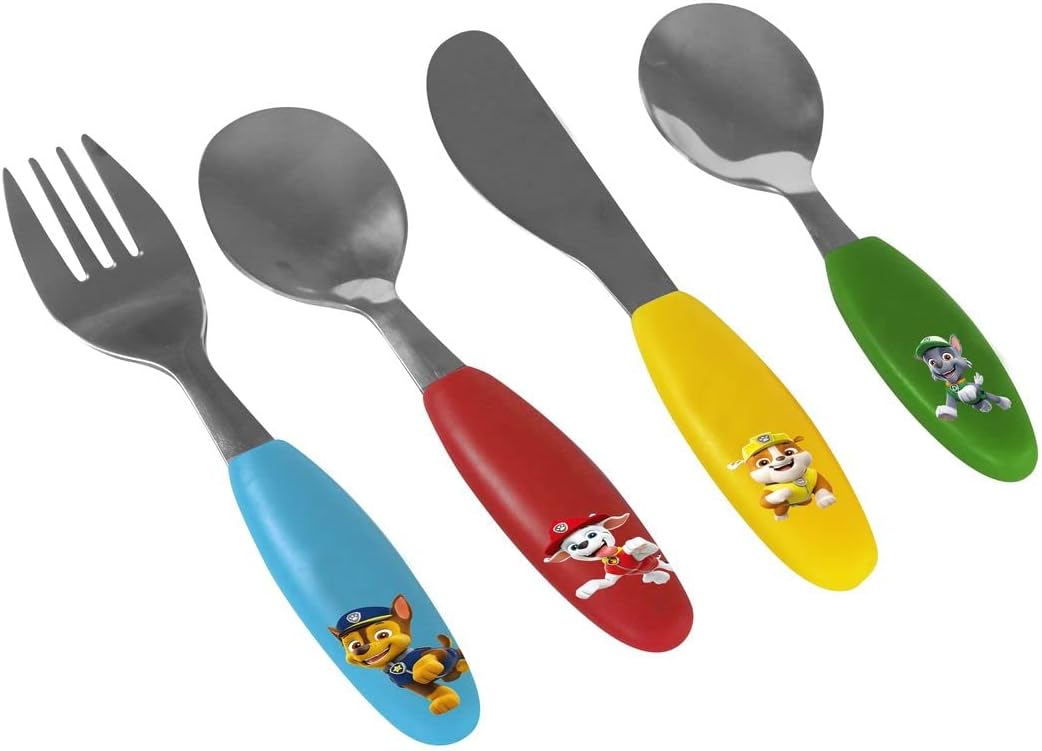 Ensemble de couverts enfants - 4 pièces inox/plastique - couteau, fourchette, 2 cuillères - p:os 33792