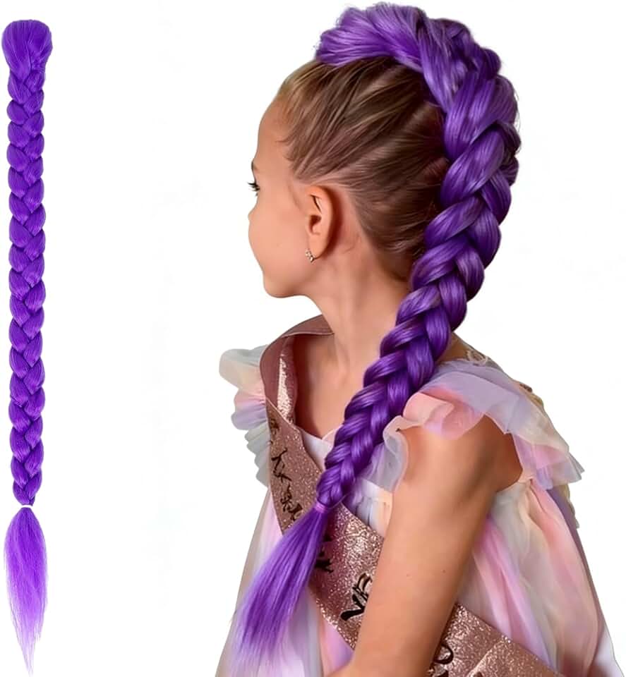 Extension de cheveux tressée violette 26
