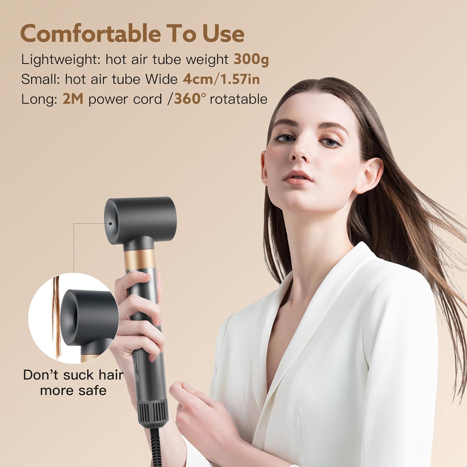 WeBeauty - Air Styler 6 en 1 - 30m/s, ions négatifs, 110000 tr/min, boucleur volumisant