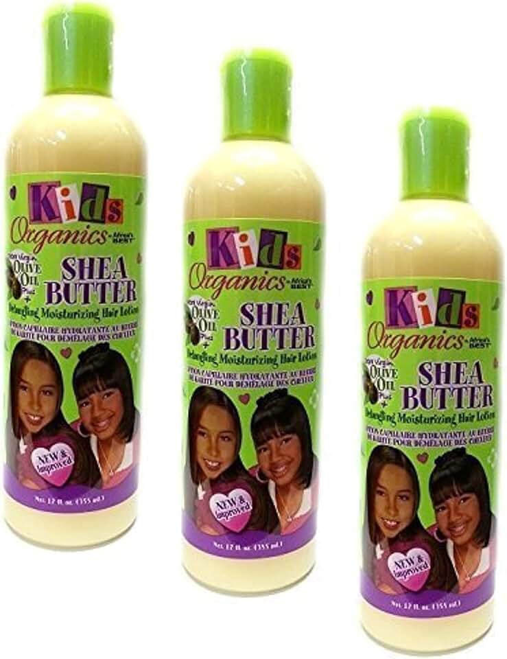 Africa's Best - Enfants Beurre Karité - 355ml x3 - Lotion Hydratante Démêlante Cheveux