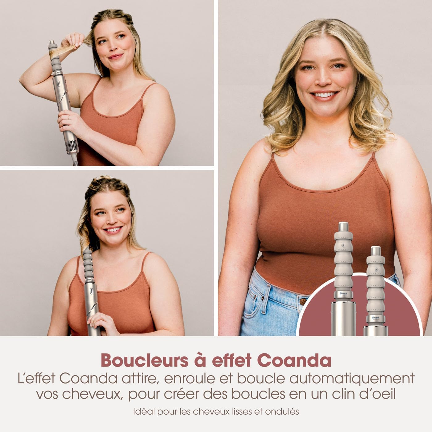 Shark - Styler à air chaud multi-styles - coiffage sans chaleur, brosses, boucleurs, concentrateur, tous cheveux