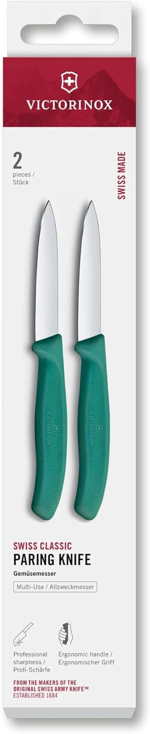 Victorinox - Swiss Classic - 8 cm - Set 2 couteaux éplucheurs inox verts
