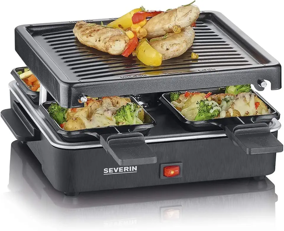 SEVERIN - raclette compacte 4 pers. 21x21 cm, antiadhésive, RG 2370