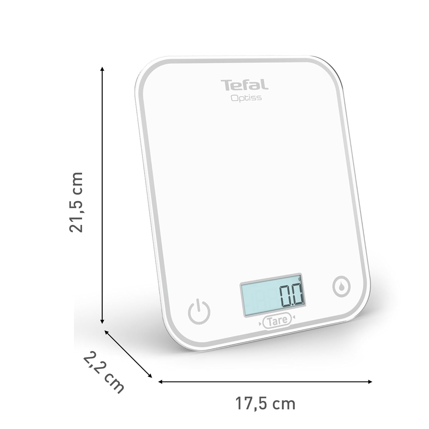 Tefal - Balance Optiss - 5kg - écran rétroéclairé, anti-rayures - BC50U0V0