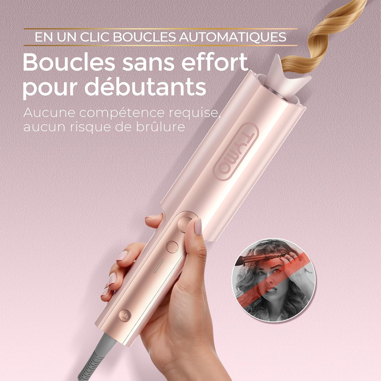 TYMO - Curlpro Plus boucleur 25mm - chauffe rapide, anti-brûlure