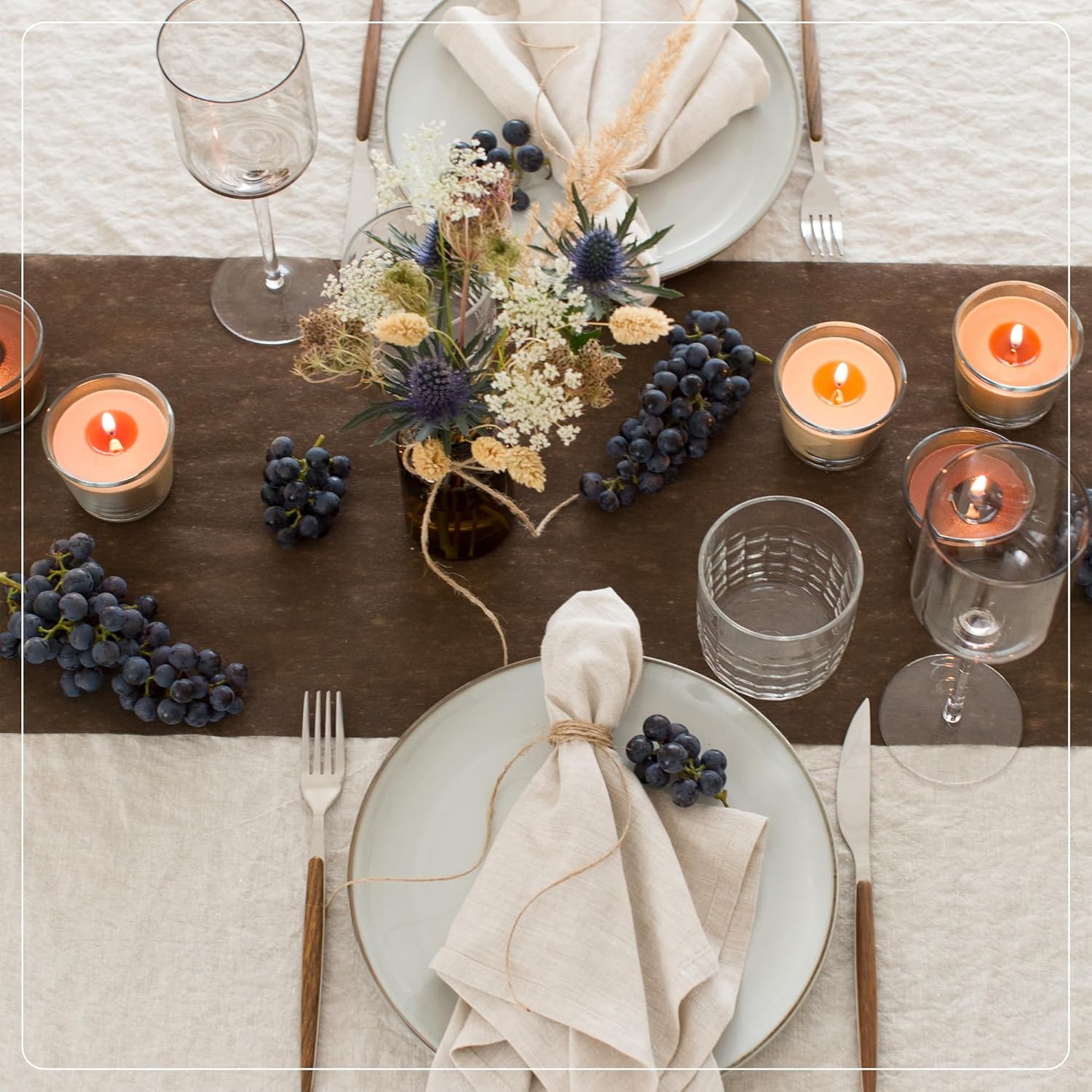 100% Mosel - Vlies Chemin de table - 30x2500cm - non tissé, marron chocolat, décoration élégante