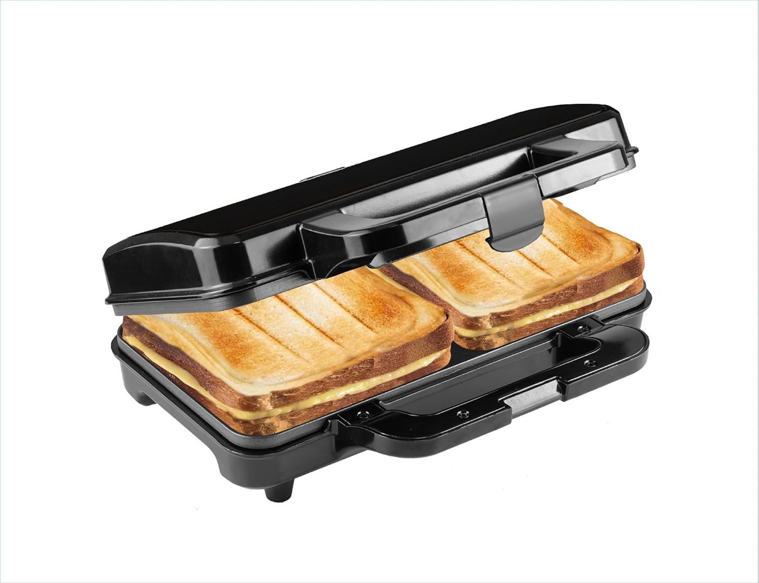 Bestron - appareil croque monsieur XL - noir - 2 sandwiches, température auto