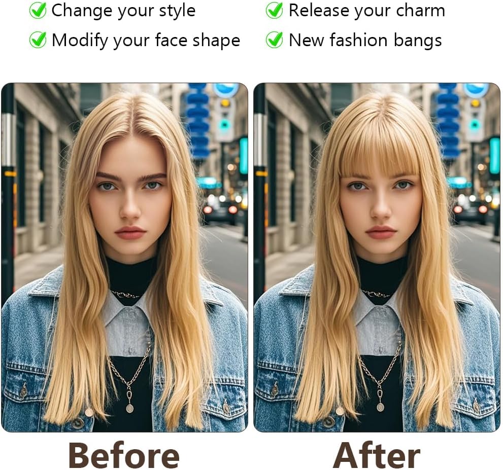 LOPHE - frange à clip tressée cheveux humains - or gris - air bangs femme
