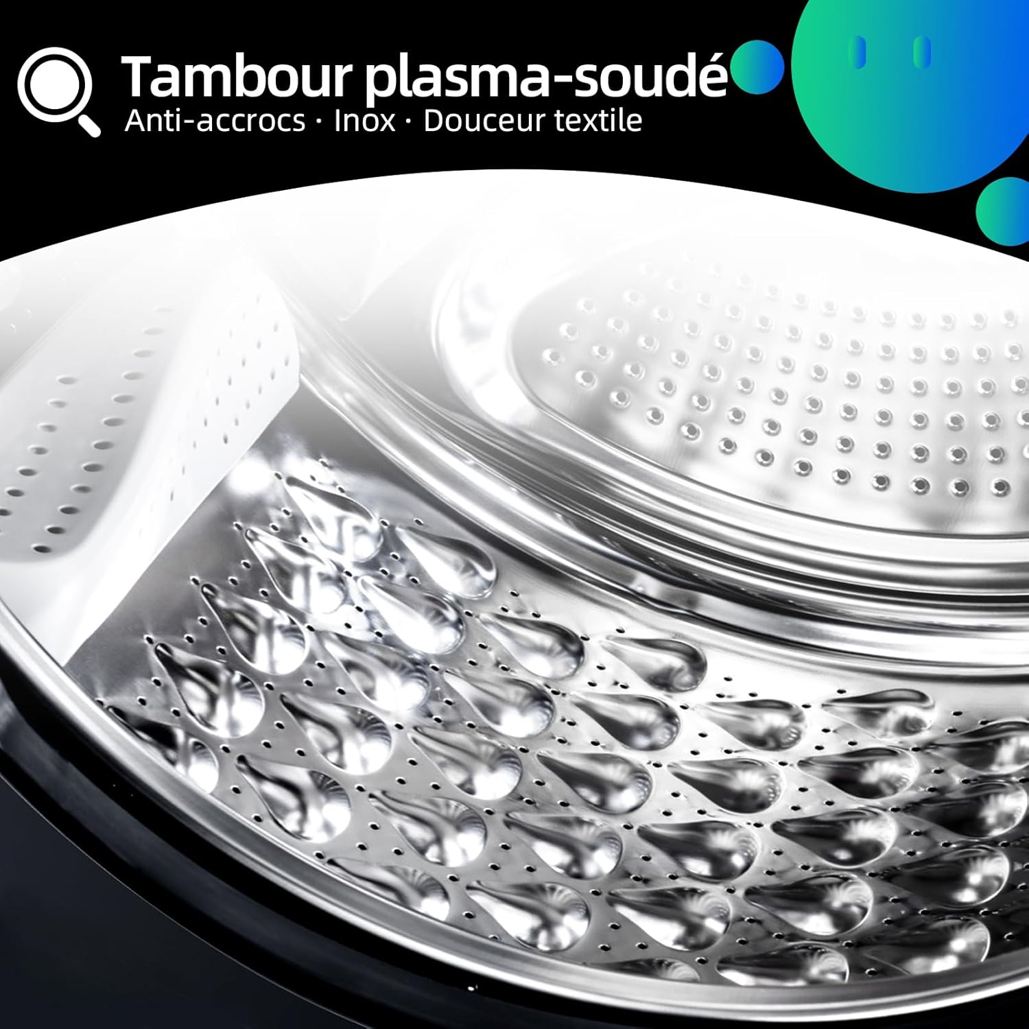 CHiQ - lave-linge compact, 7kg, 1200RPM, vapeur, classe A, 60x46.5x84cm - CW07123863AX