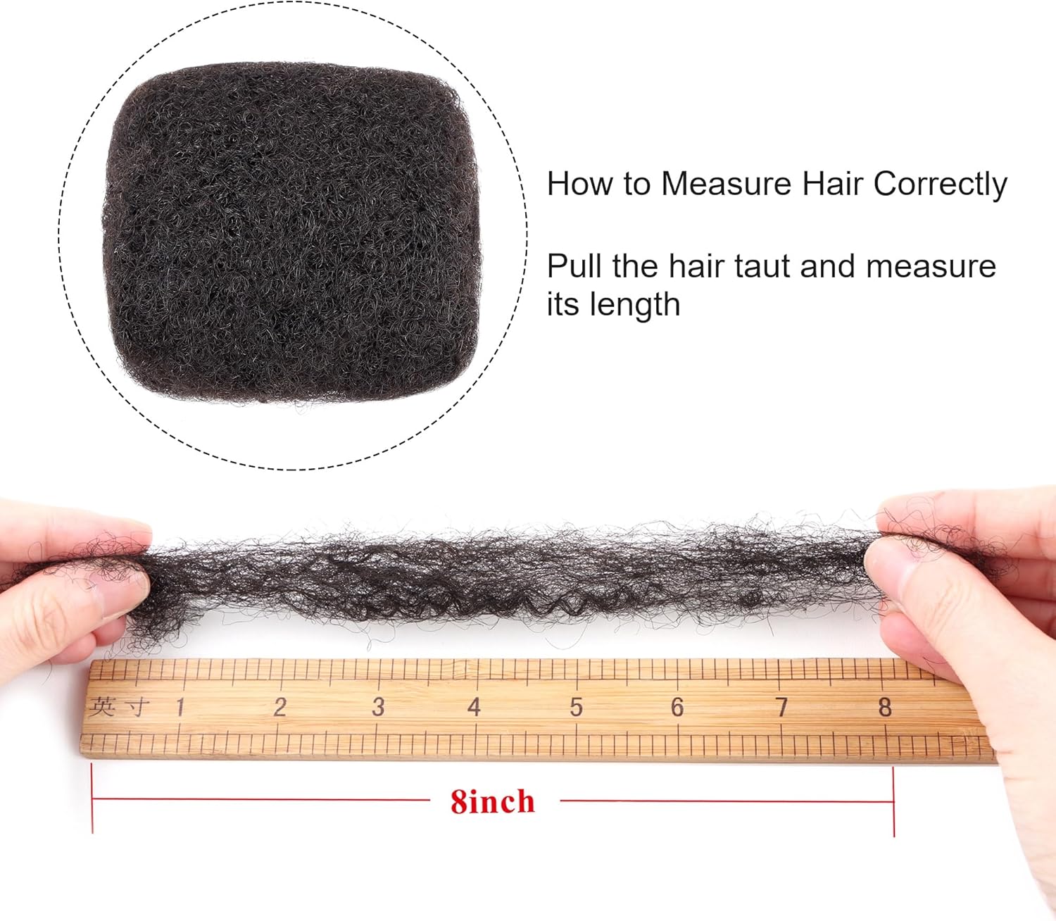 Extension cheveux naturel afro kinky, 8 pouces, noir naturel, 1 OZ/Pack