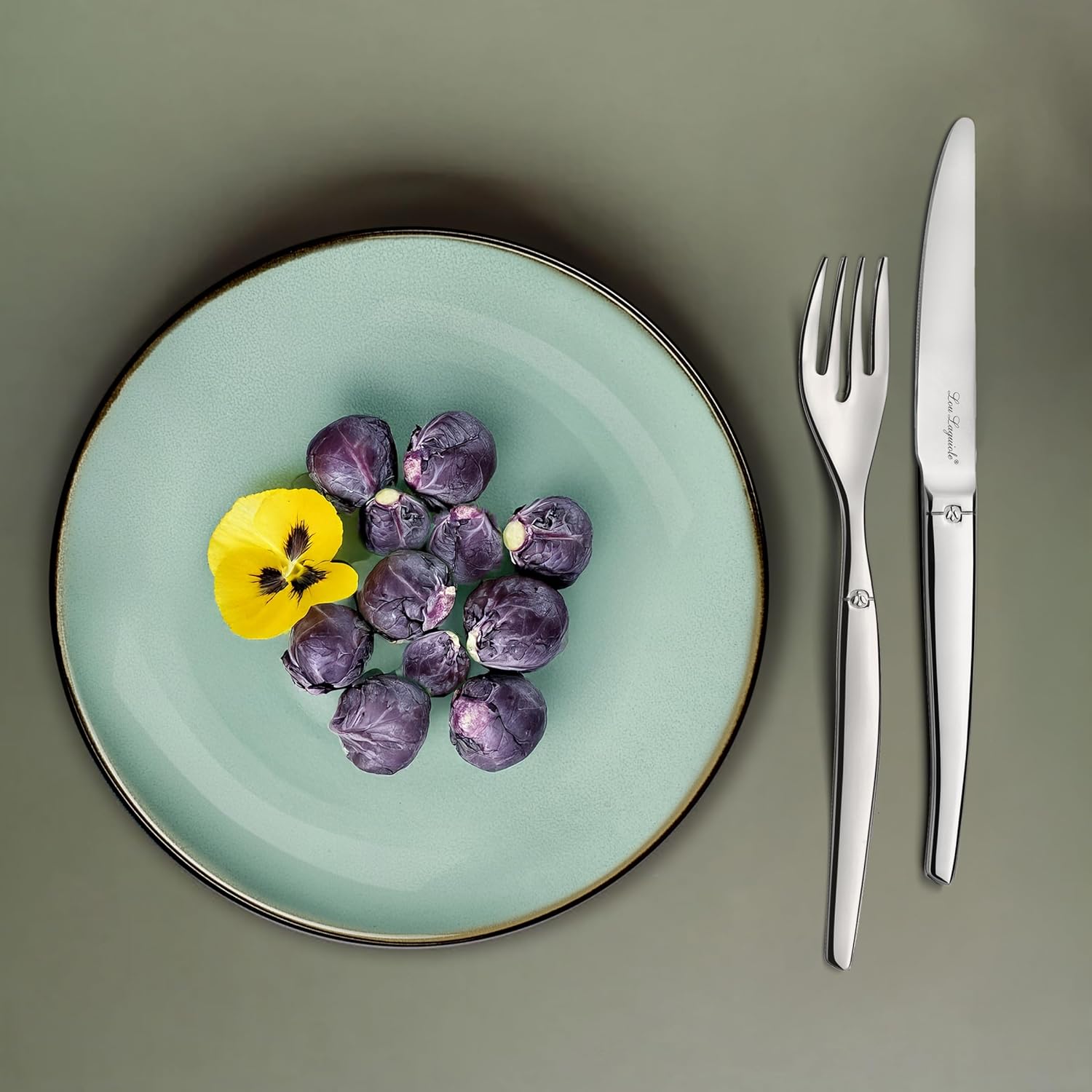 Lou Laguiole - Jet - 24 couverts pour 6 personnes - inox 18/0, finition brillante