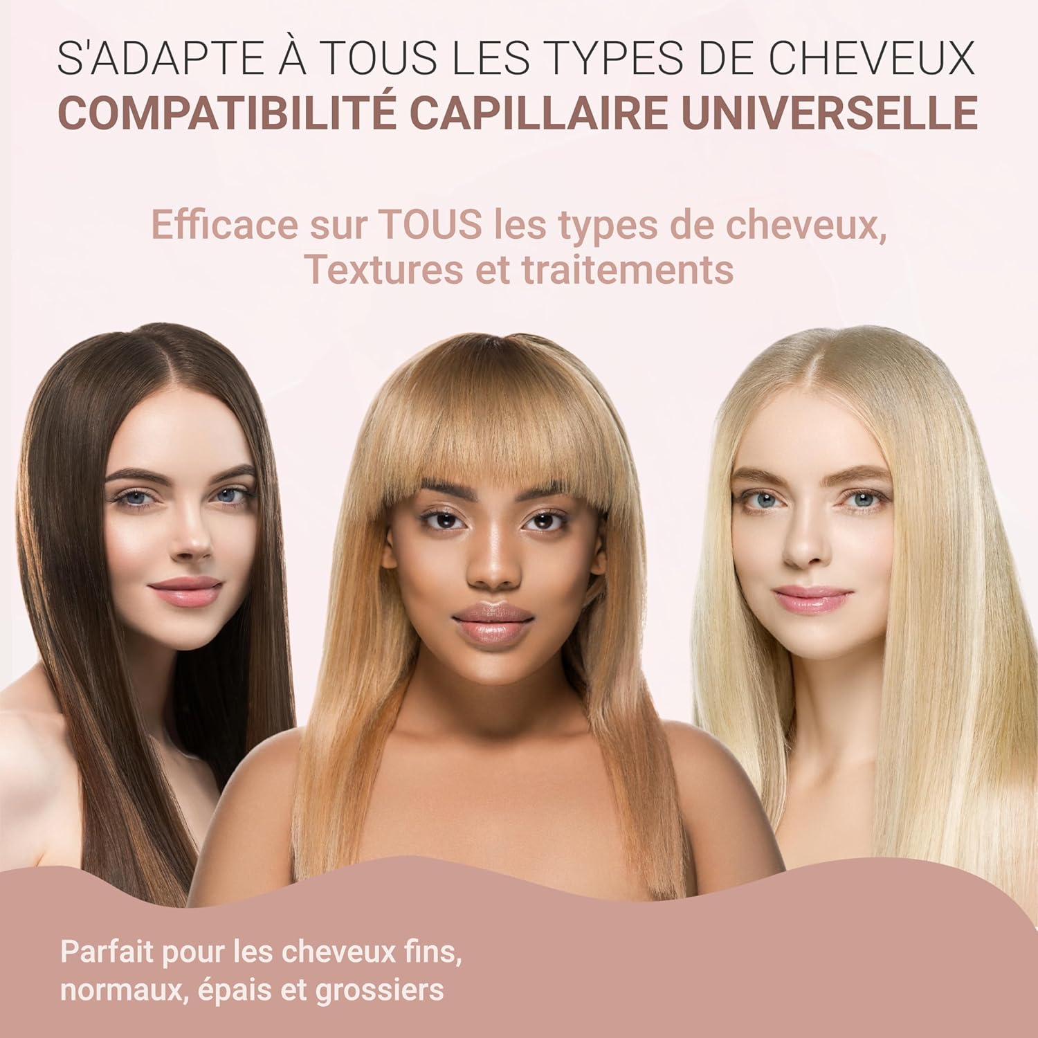 Golden Curl - Lisseur Boucleur 2en1 Rose Gold - 5 ans garantie - Plaques pro