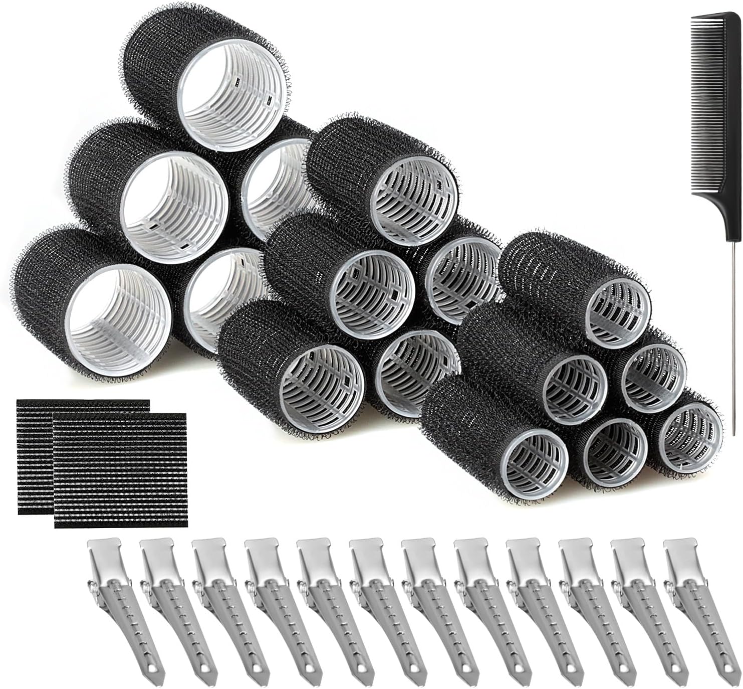 Bigoudis cheveux - kit 33 pièces avec 18 bigoudis magiques, accessoires AiQInu