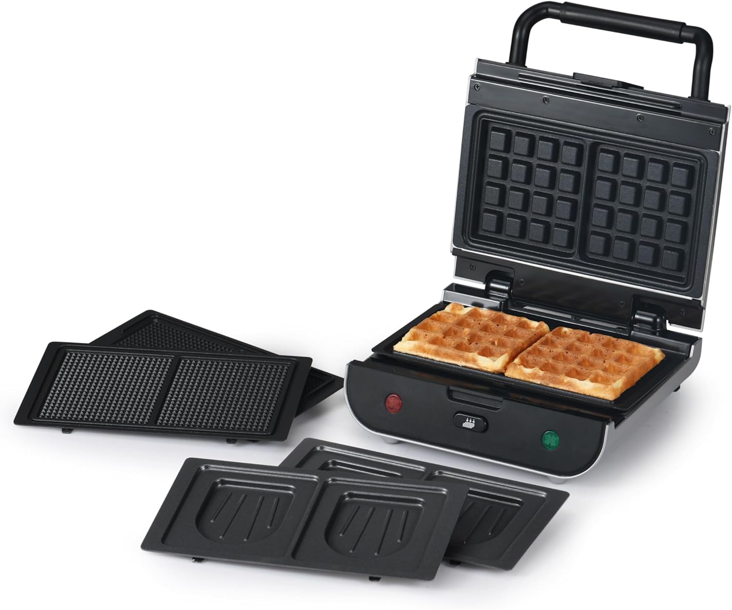 SENYA - Gaufrier 3 en 1 - compact - plaques interchangeables, facile à nettoyer