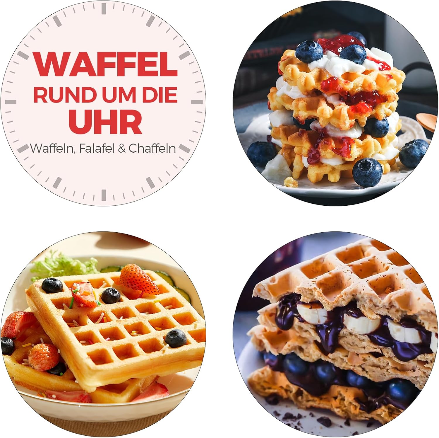 Mini gaufrier - rétro compact - surface antiadhésive, noir